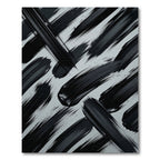 Modern Abstract Black Ink Brushstroke Rug