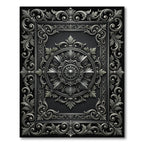 Ornate Silver Floral Rectangle Medallion Rug