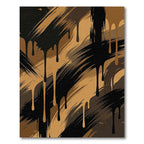 Abstract Espresso and Tan Drip Rug