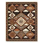 Earthy Terracotta Geometric Sacred Step Rug