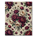 Rich Crimson Floral Bouquet Harmony Rug