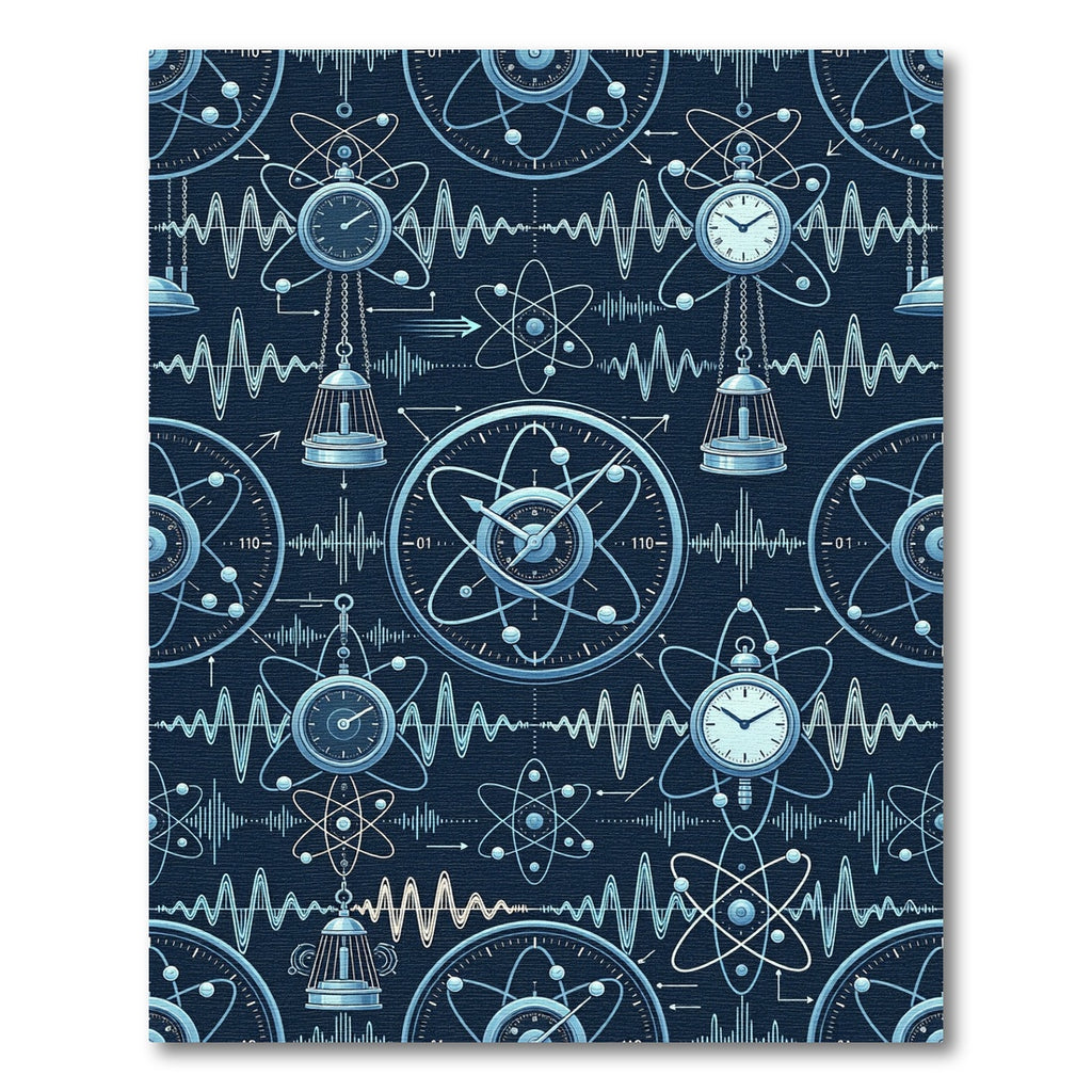 Scientific Atomic Pendulum Clock Pattern Rug