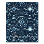 Scientific Atomic Pendulum Clock Pattern Rug