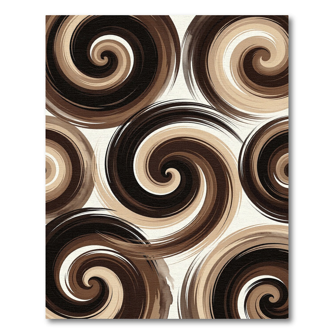 Rich Brown Swirls Abstract Rug