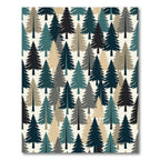 Modern Forest Pine Tree Evergreen Wallpaper Rug