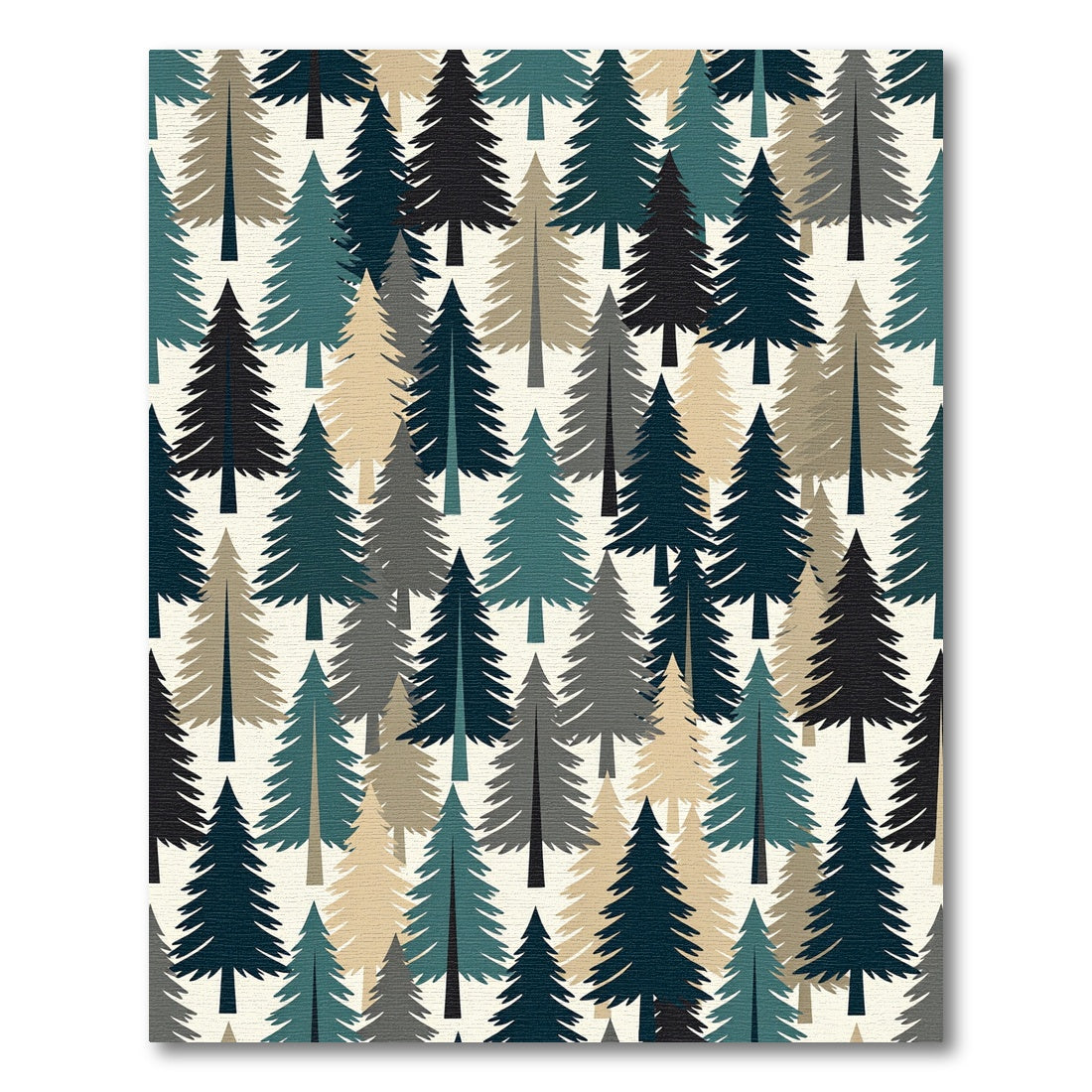 Modern Forest Pine Tree Evergreen Wallpaper Rug