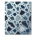 Modern Blue Terrazzo Speckled Abstract Rug