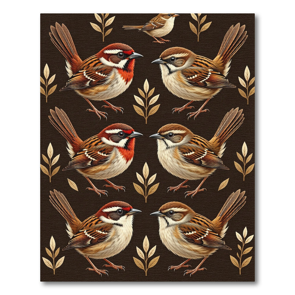 Earthy Brown Sparrow Botanical Meadow Rug