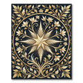 Golden Starburst Ornate Floral Mandala Rug