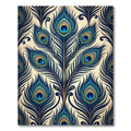 Elegant Teal Peacock Feather Art Deco Rug