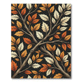 Autumnal Amber Leaf Interlacing Branch Rug