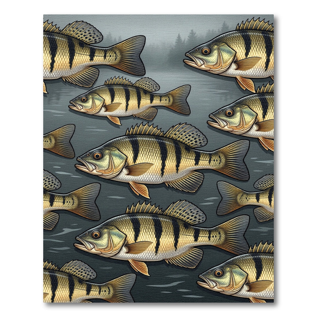 Yellow Perch Fish Schooling Waters Rug
