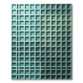 Modern Teal Grid Geometric Textured Rug