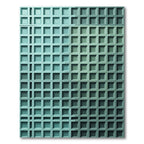 Modern Teal Grid Geometric Textured Rug