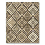 Gold Geometric Lattice Mosaic Rug