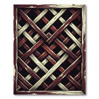 Rustic Crimson and Cream Lattice Rug