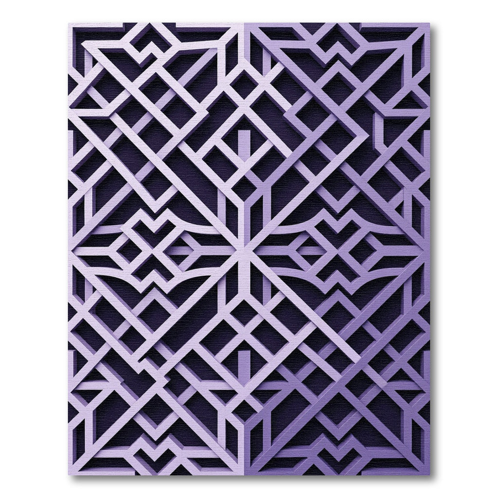 Geometric Lavender Interlocking Lattice Area Rug