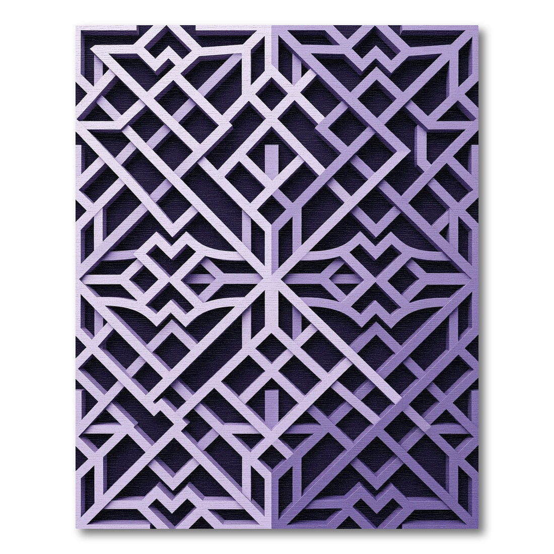 Geometric Lavender Interlocking Lattice Area Rug