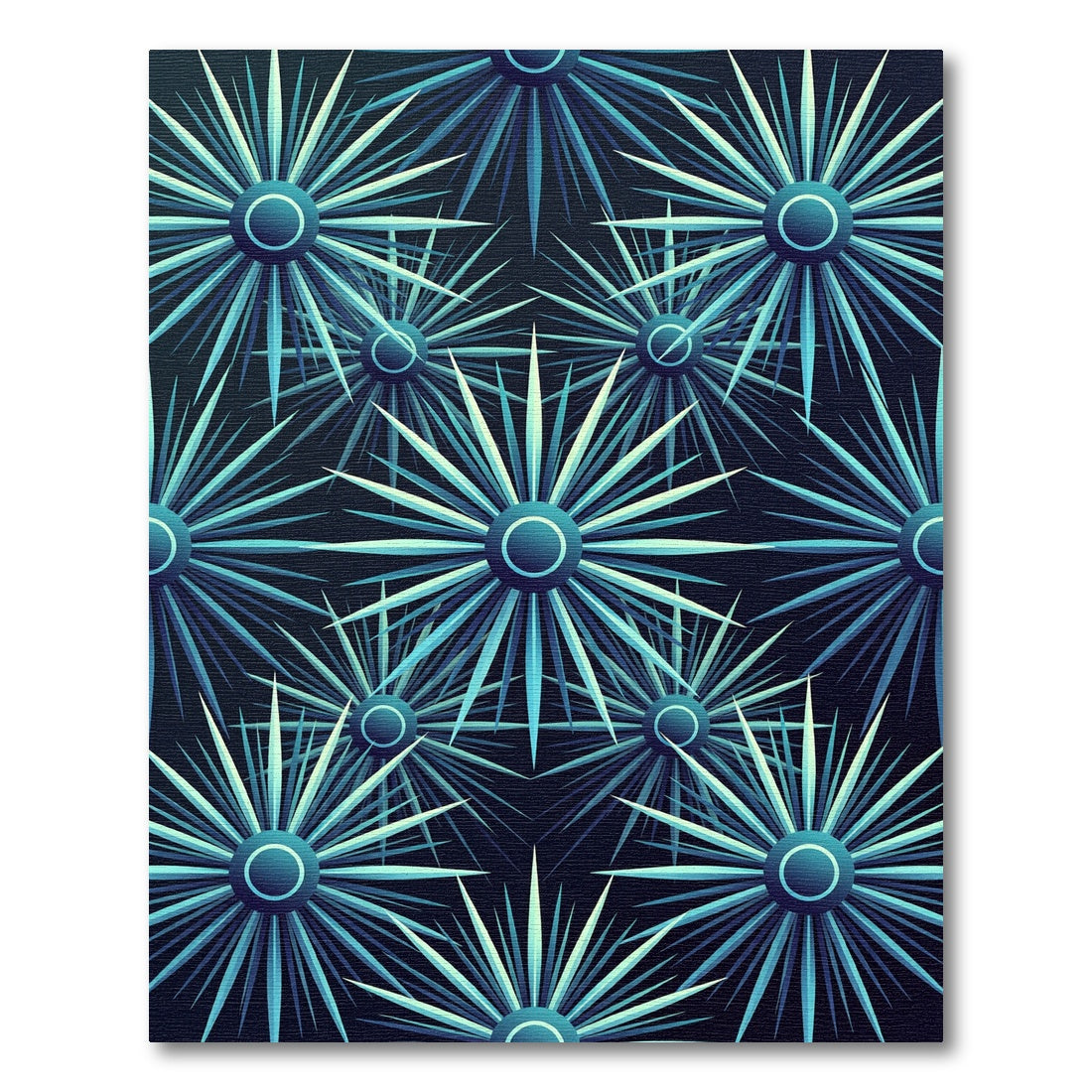 Deep Blue Starburst Geometric Rug