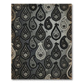Monochromatic Gray Paisley Floral Medallion Rug