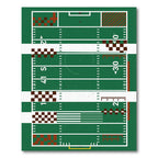 Emerald Field Grid Athletic Stadium Rug