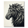 Majestic Monochrome Horse Profile Art Rug