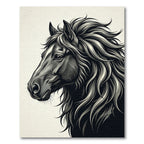 Majestic Monochrome Horse Profile Art Rug