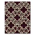Crimson Quatrefoil Lattice Overlay Rug