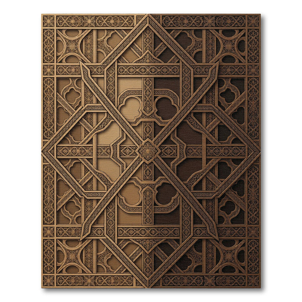 Antique Gold Geometric Interlace Rug