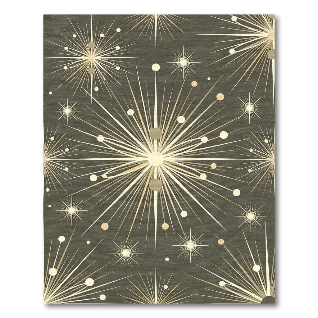 Golden Starburst Dot Explosion Rug