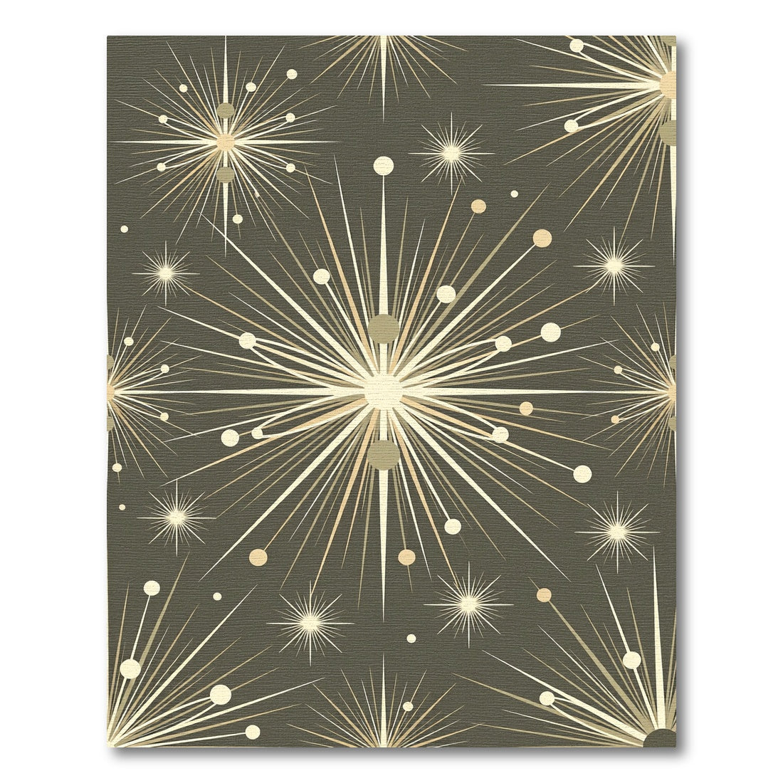 Golden Starburst Dot Explosion Rug