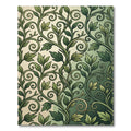 Elegant Forest Green Leafy Vine Swirl Rug