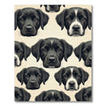 Black Labrador Portrait Cream Wallpaper Rug