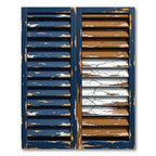 Distressed Blue and Brown Weathered Shutter Rug