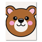 Cute Brown Bear Face Pink Cheeks Rug