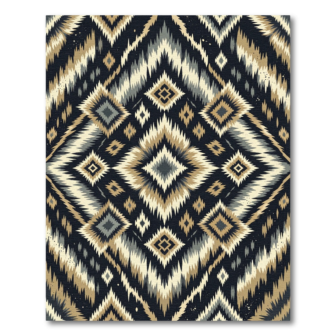 Earthy Zigzag Diamond Geometric Rug