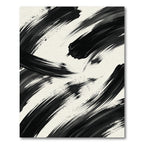 Minimalist Monochrome Abstract Brush Stroke Rug