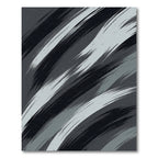 Modern Monochromatic Gray Abstract Brushstroke Rug
