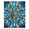 Blue Crystal Geometric House Panorama Rug