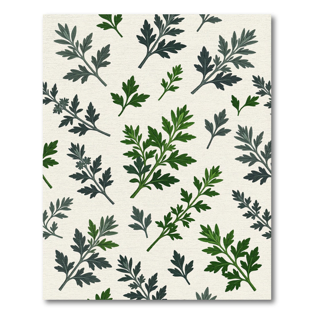 Deep Green Leafy Sprig Arrangement Rug