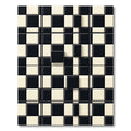 Modern Black and White 3D Grid Rug