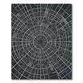 Circular Urban Map Geometric Monochrome Rug