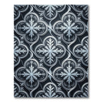 Gothic Silver Frost Snowflake Trellis Rug