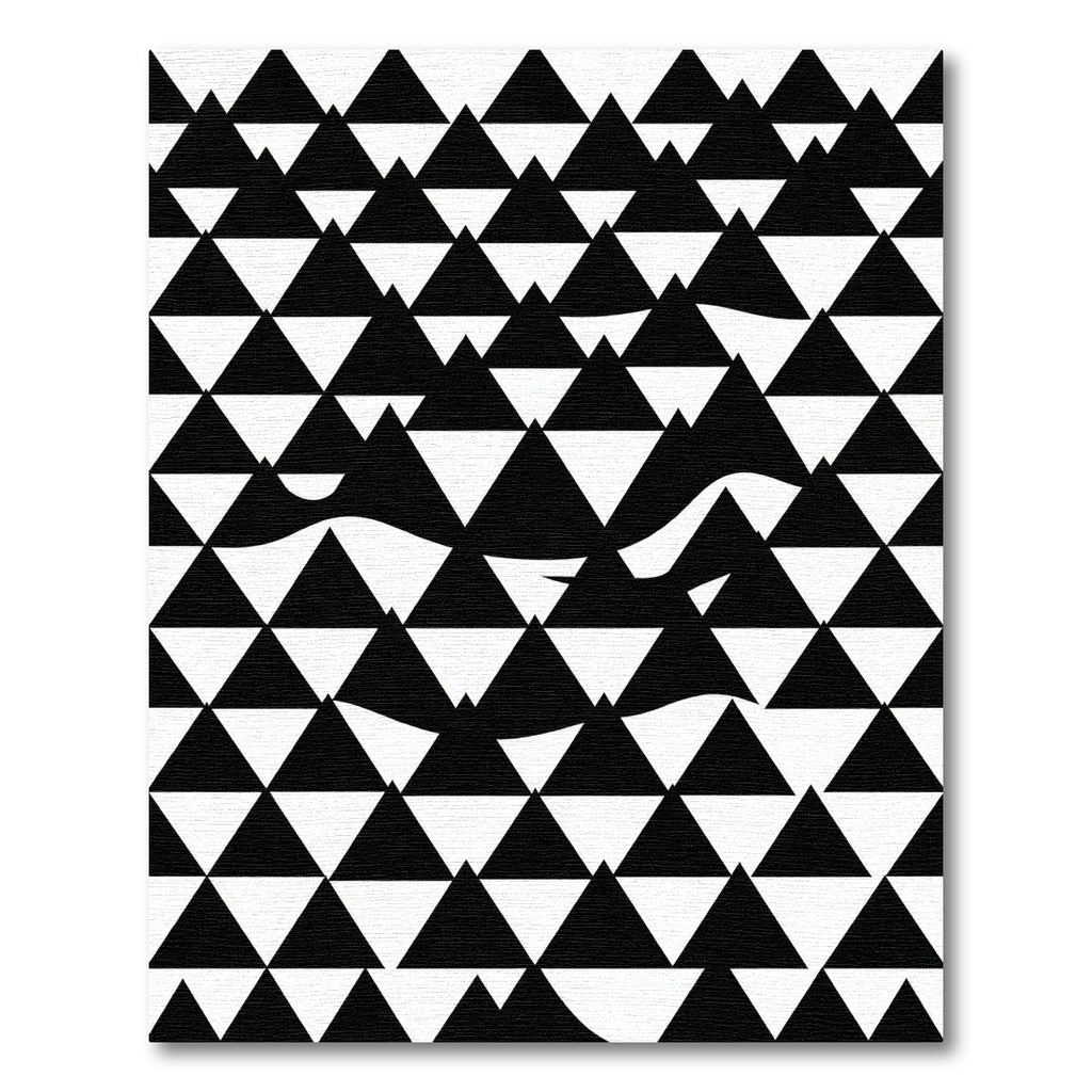Monochromatic Geometric Triangle Landscape Rug