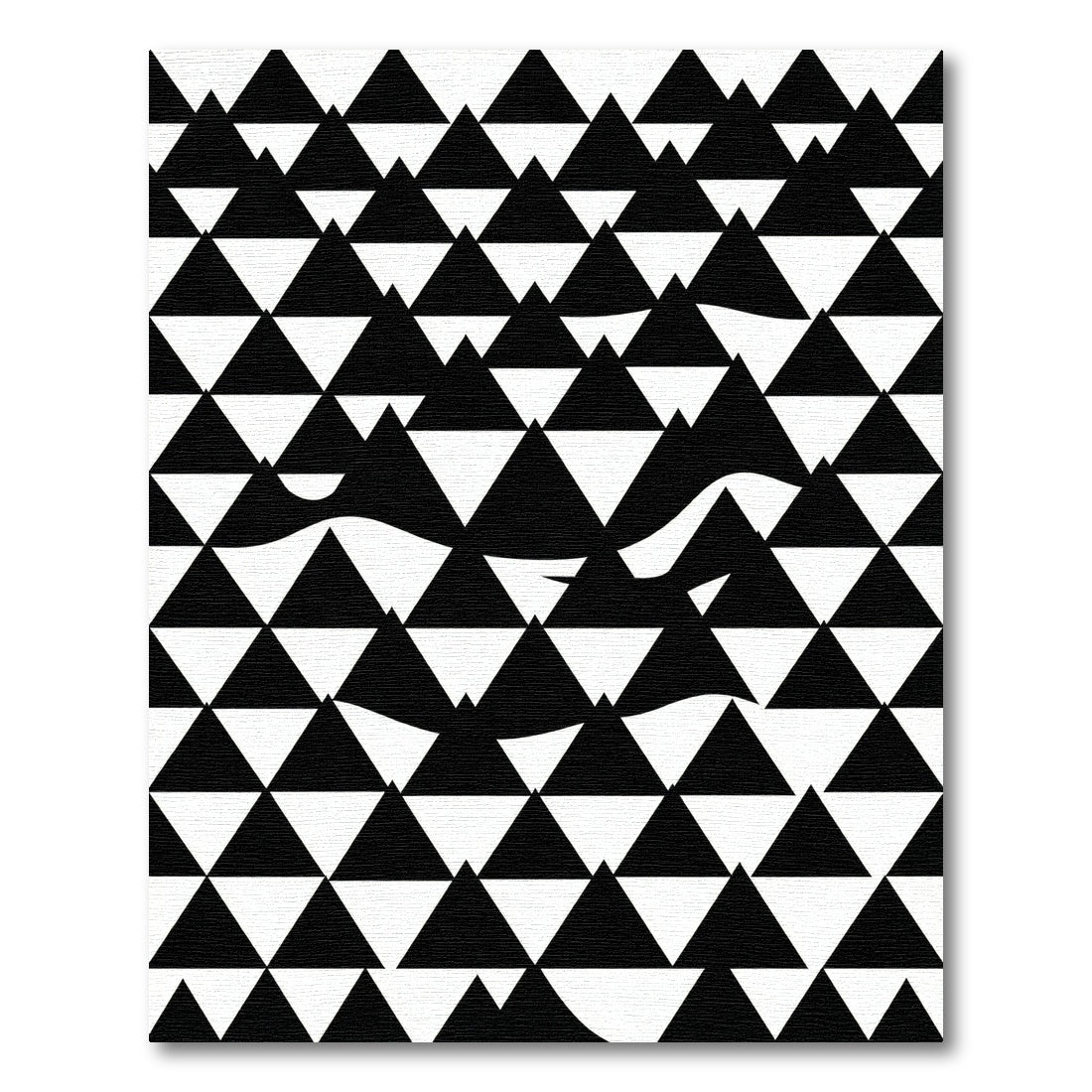 Monochromatic Geometric Triangle Landscape Rug