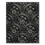 Gothic Black Floral Archway Rug
