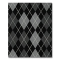 Charcoal Gray Diamond Lattice Pattern Rug