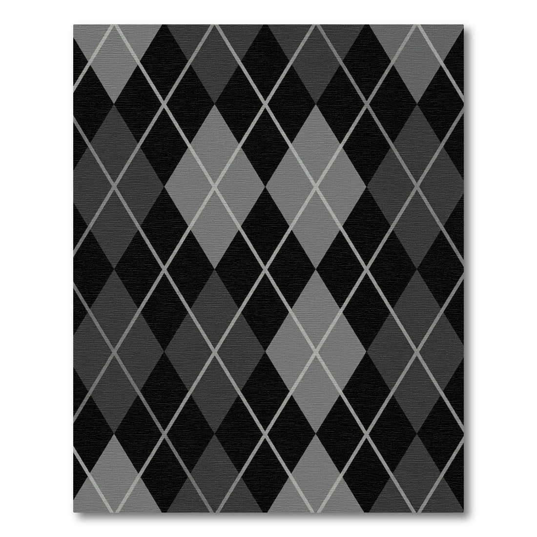 Charcoal Gray Diamond Lattice Pattern Rug