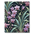 Elegant Lavender Orchid Botanical Art Rug