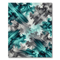 Teal Gray Ink Splash Swirl Rug